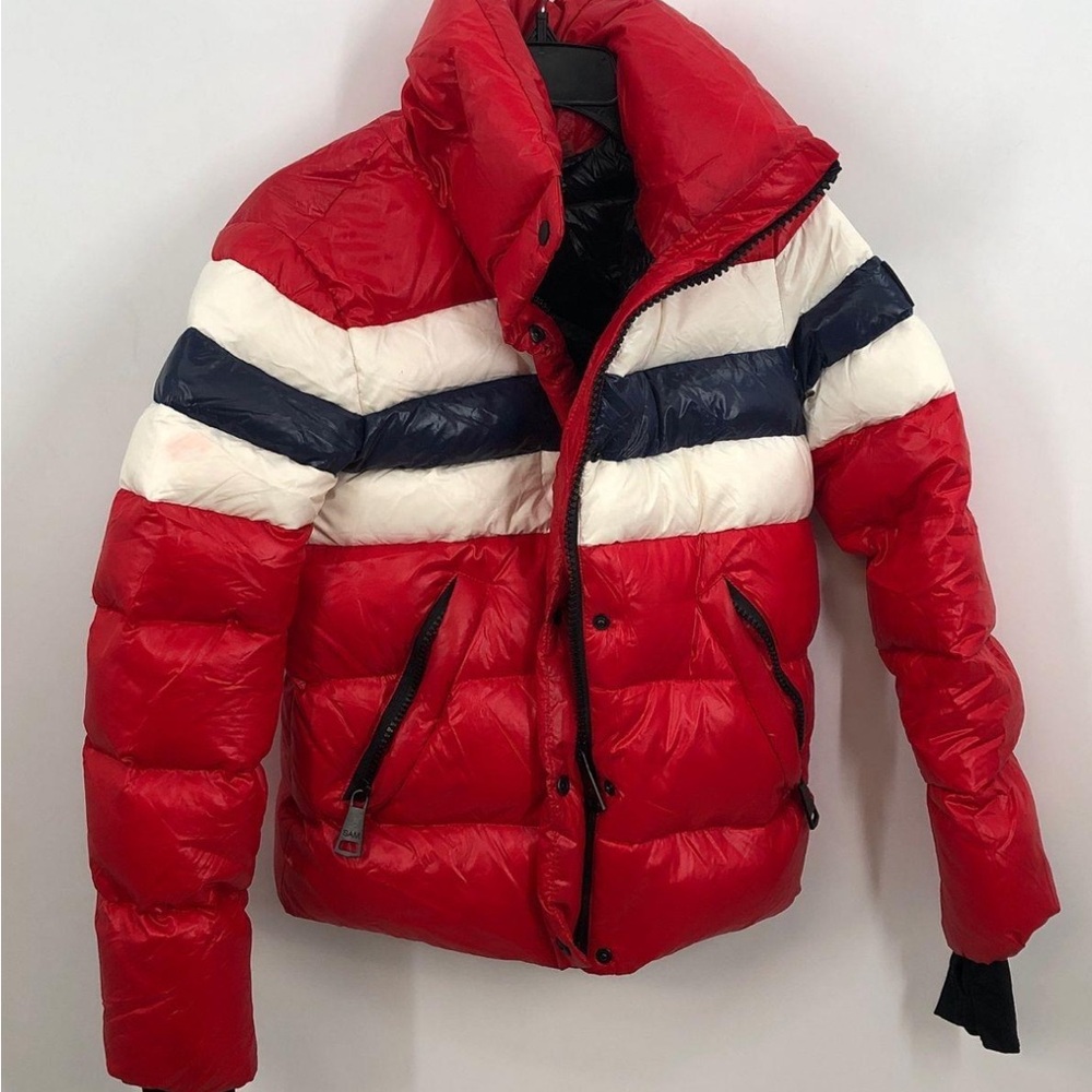 SAM New York Red and White Puffer Jacket
